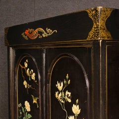 French Chinoiserie Cabinet in Lacquered and Painted Wood, 20th Century