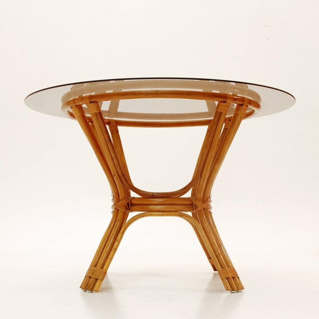 bamboo glass top table
