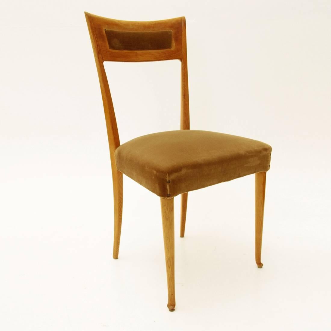 Mid-20th Century Italian Wooden Chairs, 1950s, Set of Six