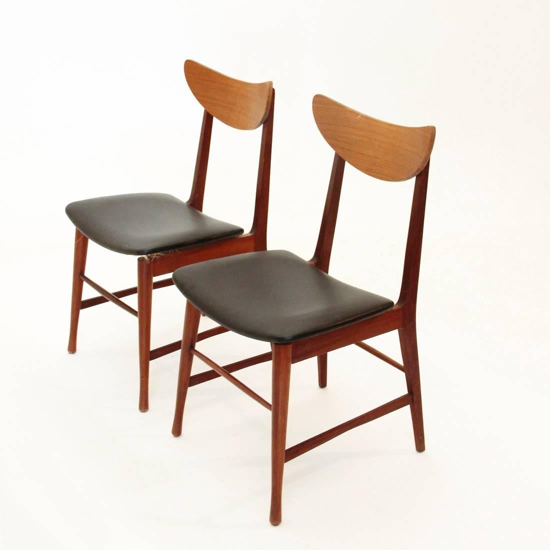 Italian Mid-Century Dining Chairs, 1960s, Set of Two In Excellent Condition In Savona, IT