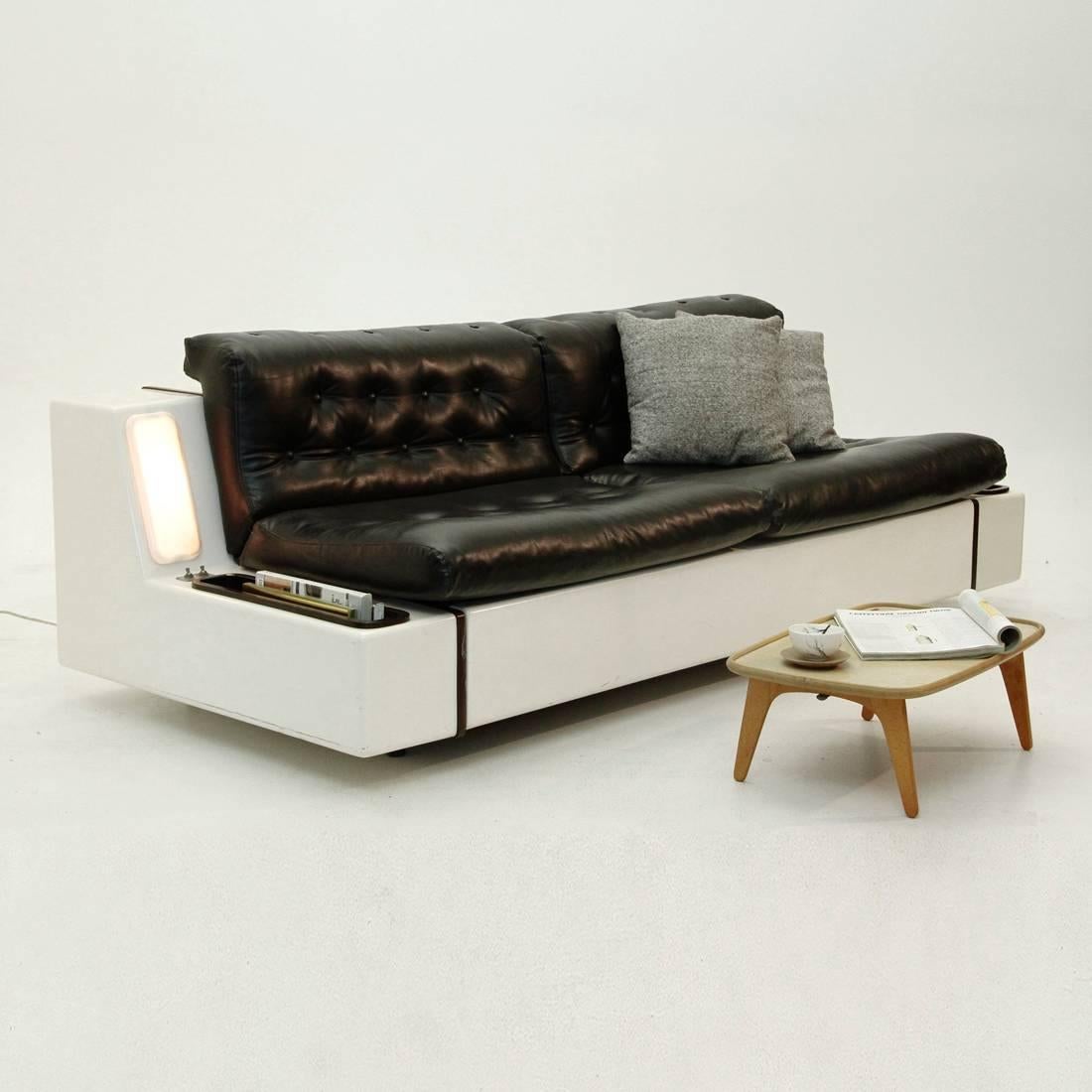 Faux Leather Mid-Century Italian Sofa Bed, 1960s