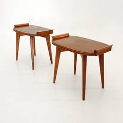 Italian Wooden Ottomans or Benches, 1940s, Set of Two