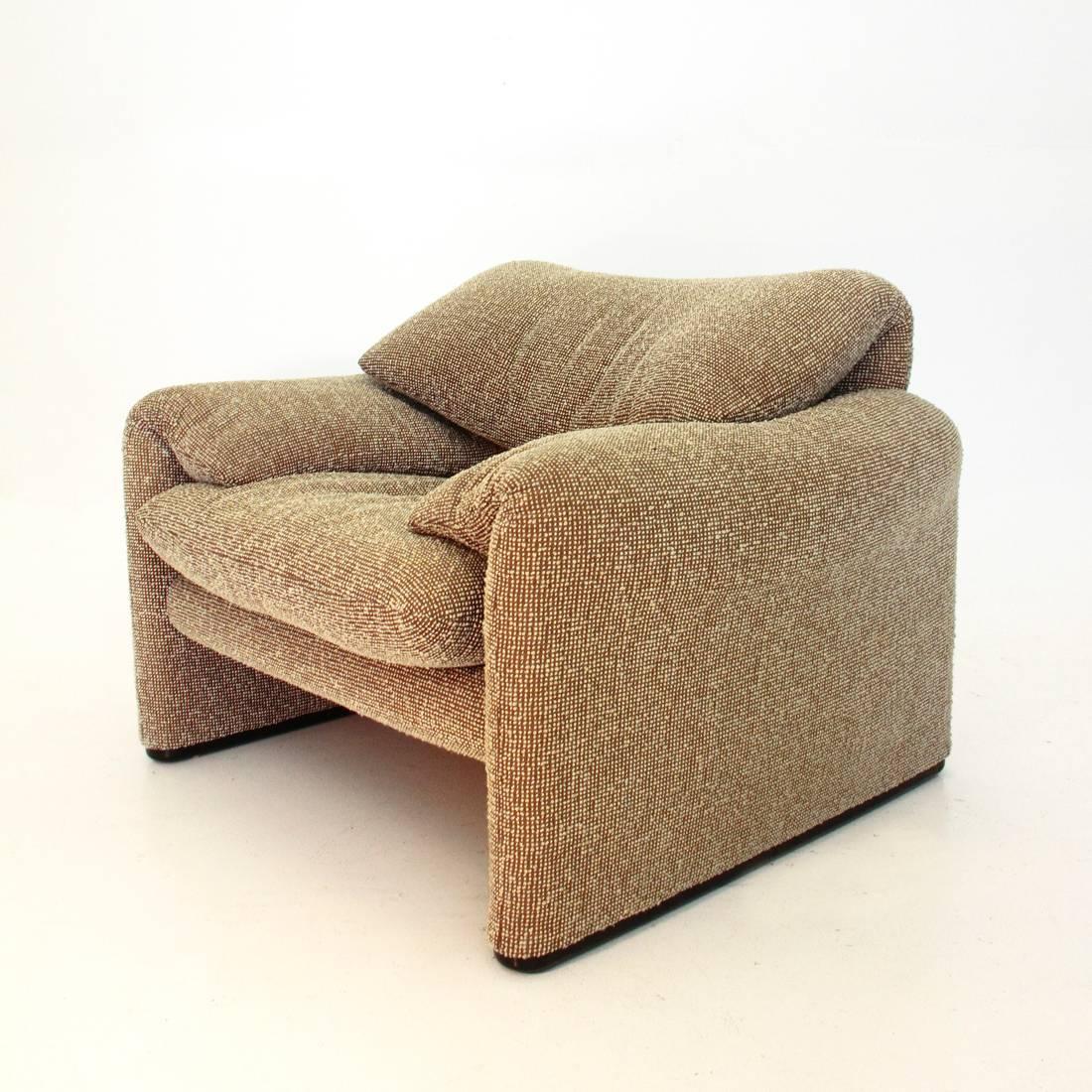 Mid-Century Modern Italian 675 Maralunga Armchair by Vico Magistretti for Cassina, 1973