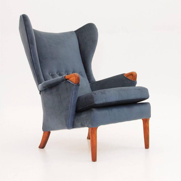 Vintage Velvet Wingback Chair from Parker Knoll, 1960s at 1stDibs