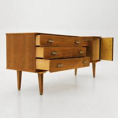 Italian Dressing Table with Glass Top, 1950s