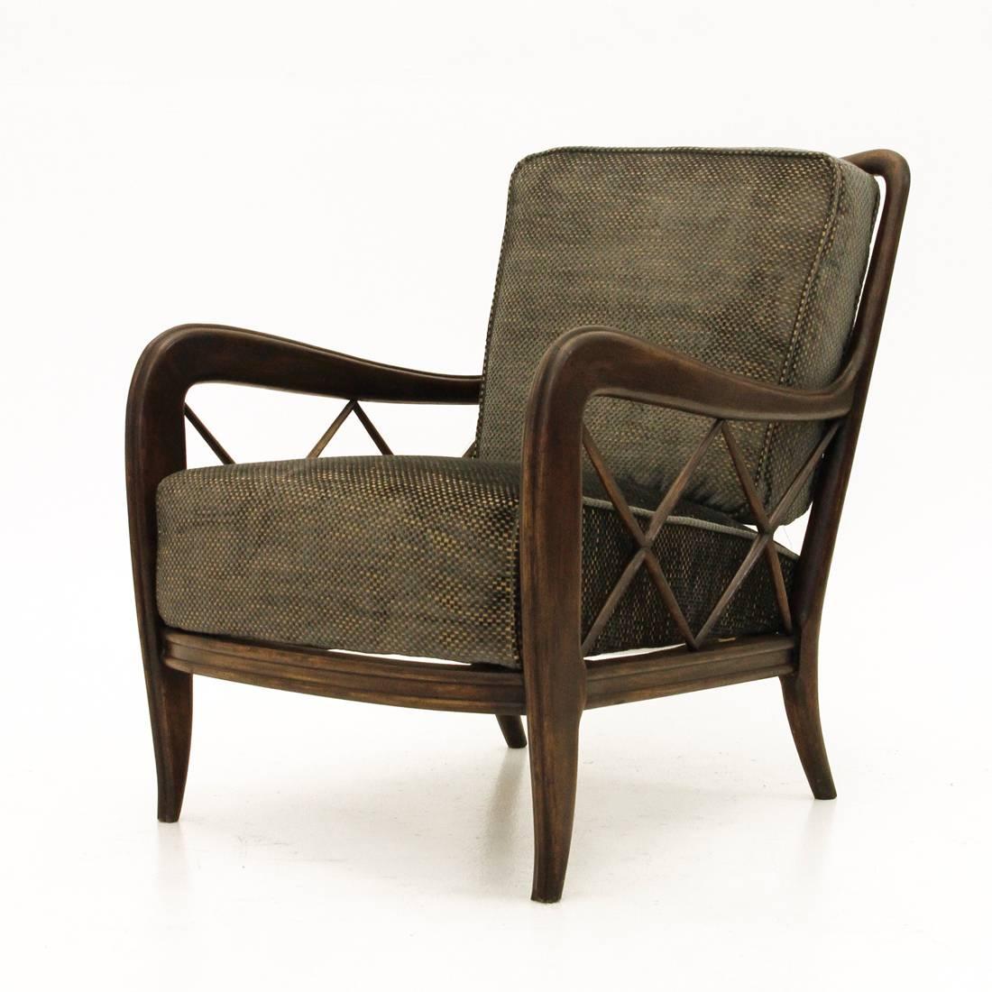 Art Deco Italian Wooden Armchair by Paolo Buffa, 1940s