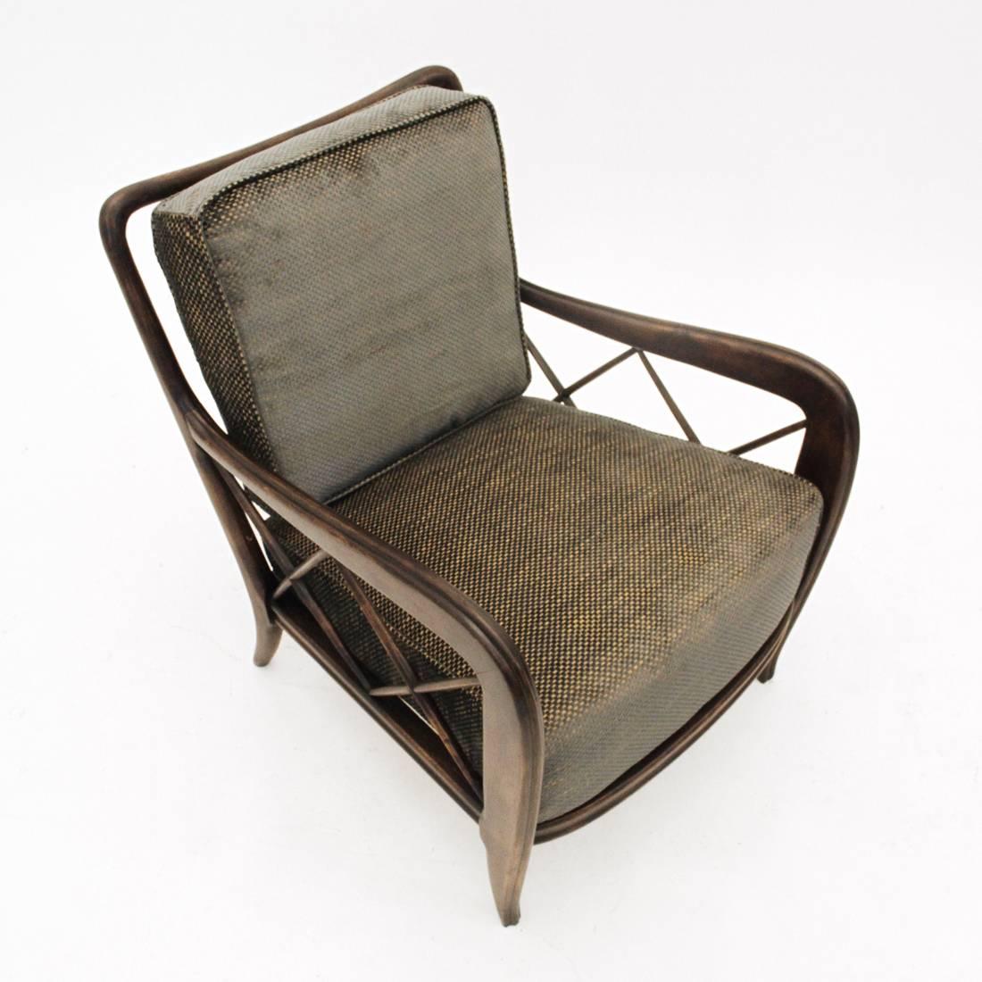 Mid-20th Century Italian Wooden Armchair by Paolo Buffa, 1940s