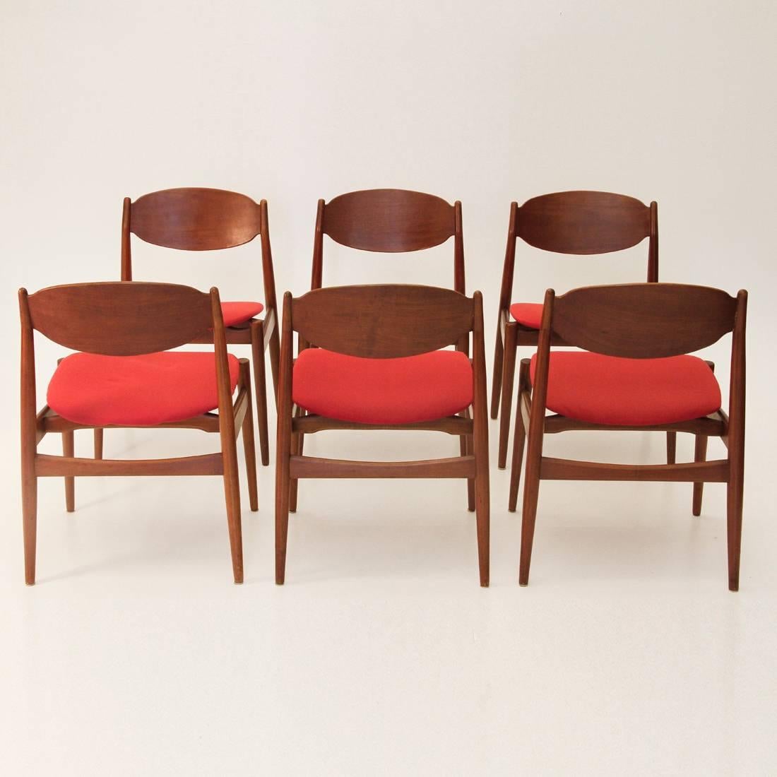 Mid-Century Modern Dining Chairs from ISA Bergamo, 1960s, Set of Six