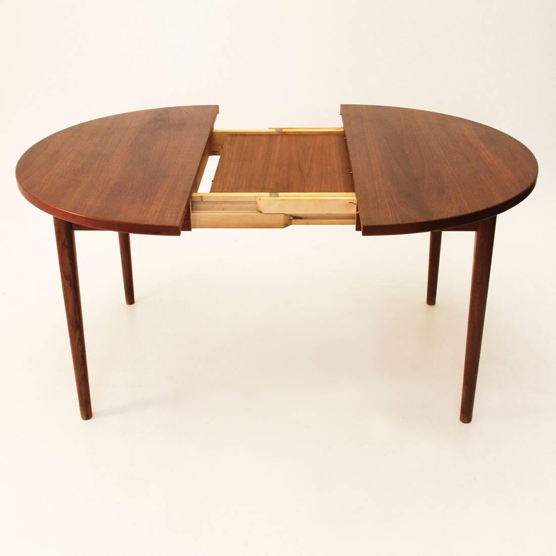 Mid-Century Modern Round Extendable Teak Table from Hugo Troeds, 1960s