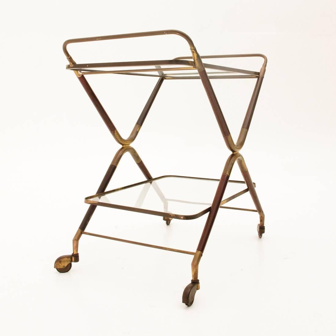 Italian Vintage Bar Cart by Cesare Lacca, 1950s In Good Condition In Savona, IT