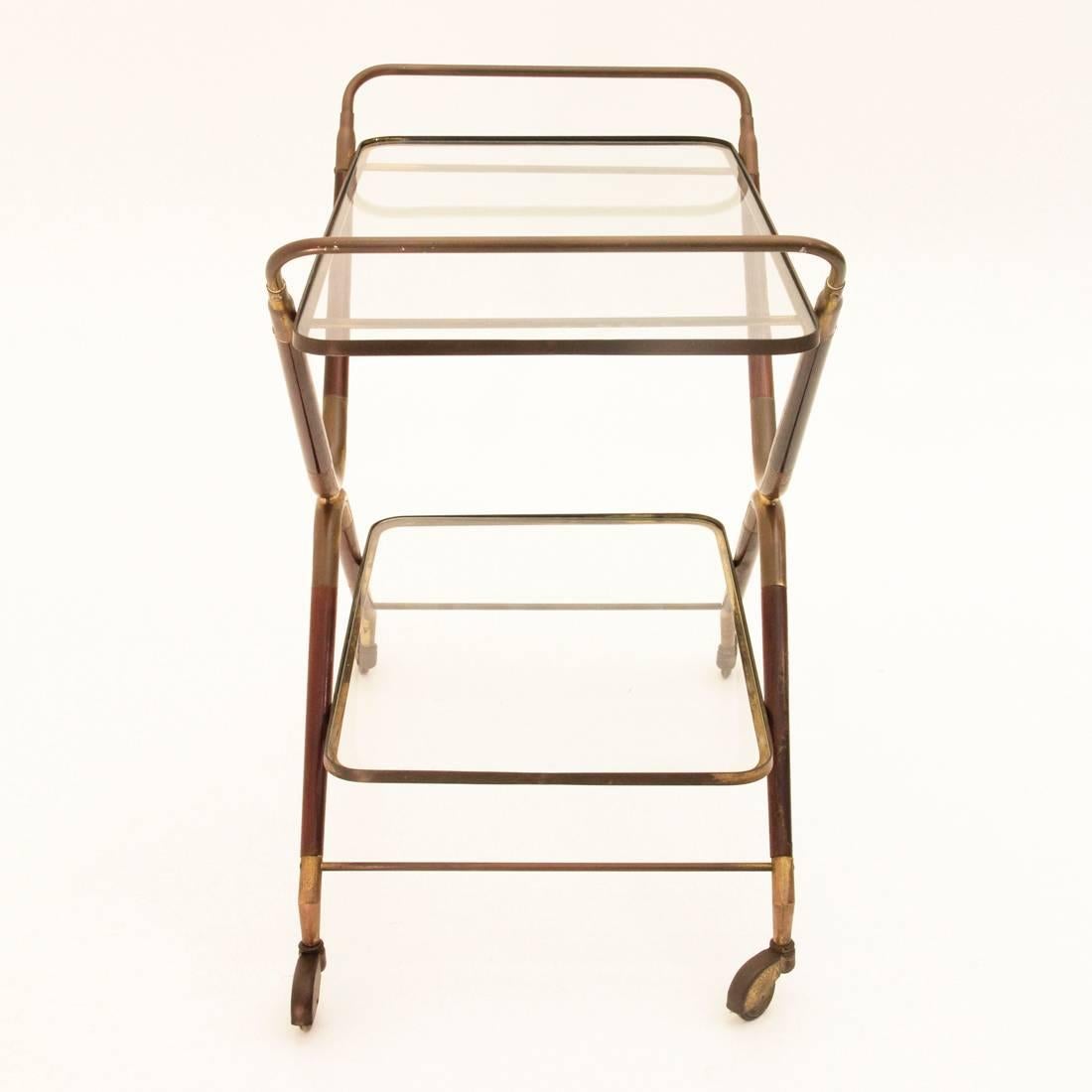 Mid-20th Century Italian Vintage Bar Cart by Cesare Lacca, 1950s