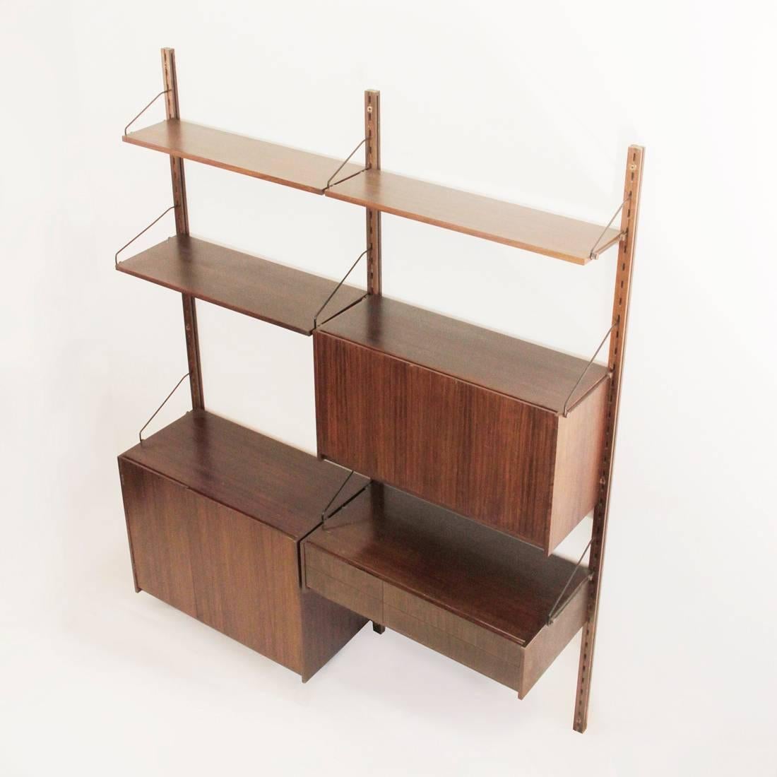 Painted Italian Mid-Century Rosewood Wall Units, 1960s
