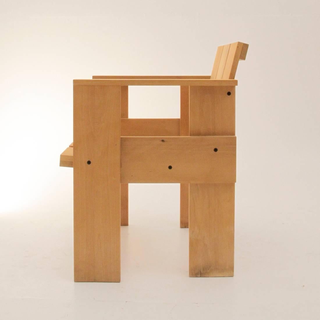 Italian Set of Six Crate Chairs by Gerrit Rietveld for Cassina