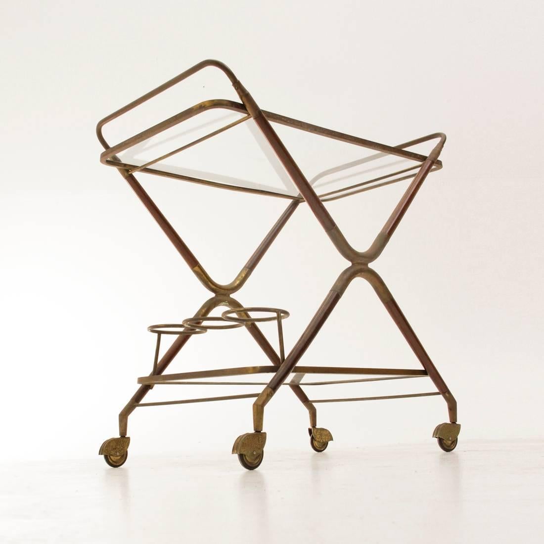 Italian Lunch Trolley by Cesare Lacca, 1950s In Fair Condition In Savona, IT
