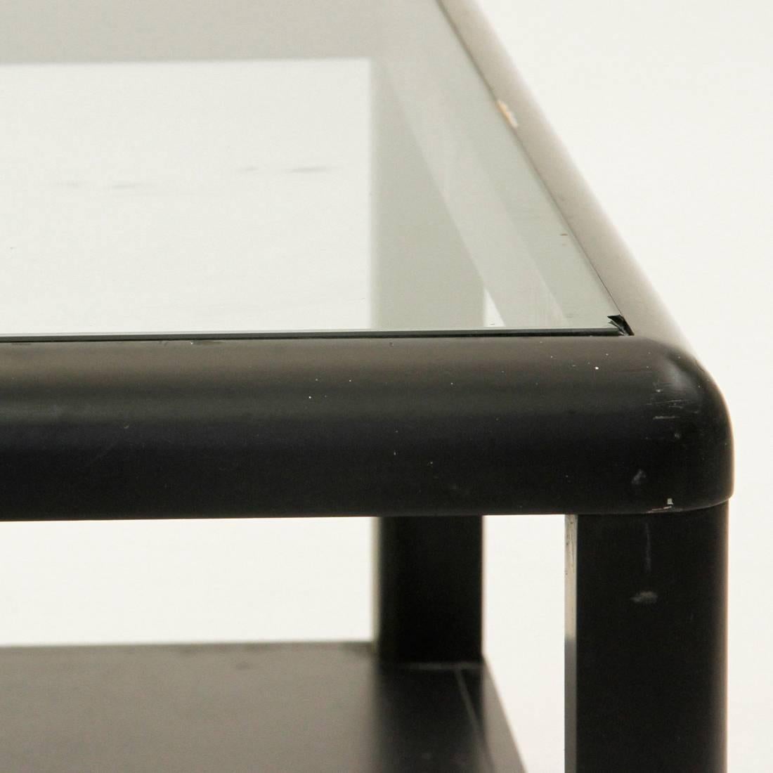 wodden black square Model T114 Coffee Table by Centro Progetti Tecno, 1975 3