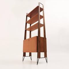 Italian Mid-Century Wall Unit and Shelves by Mobilificio Cicchetti, 1950