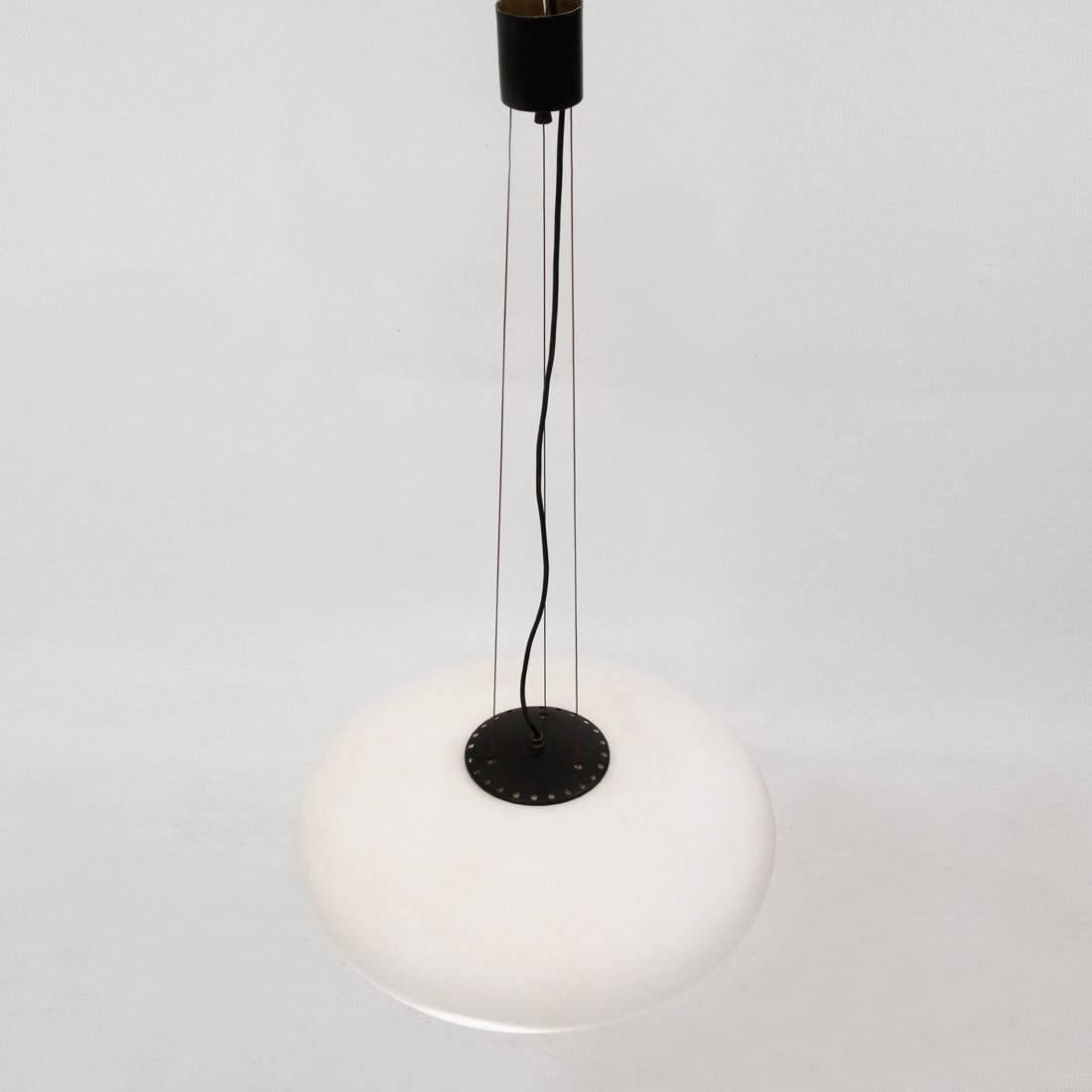 Mid-Century Modern Italian Mid-Century Ceiling Lamp with Opaline Glass, 1950s