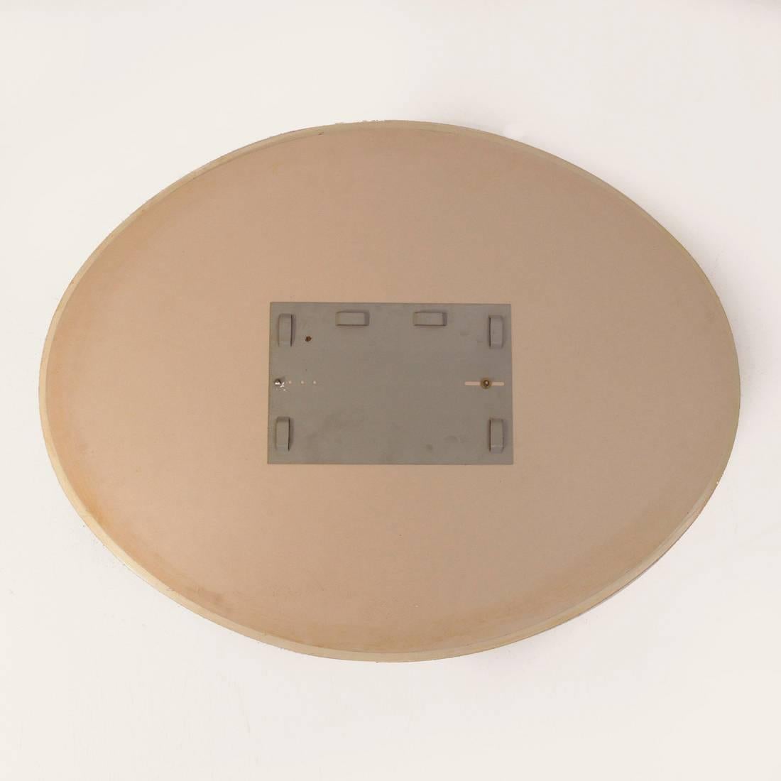 Late 20th Century Oval Yellow and Blu Mirror, 1970s
