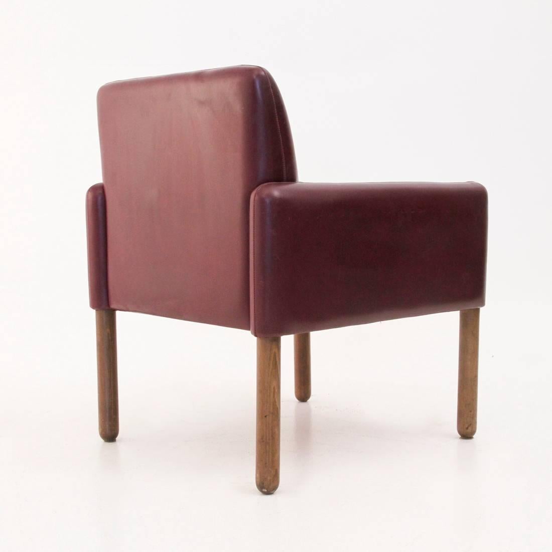 Faux Leather Mod 896 Armchair by Vico Magistretti for Cassina, 1960s