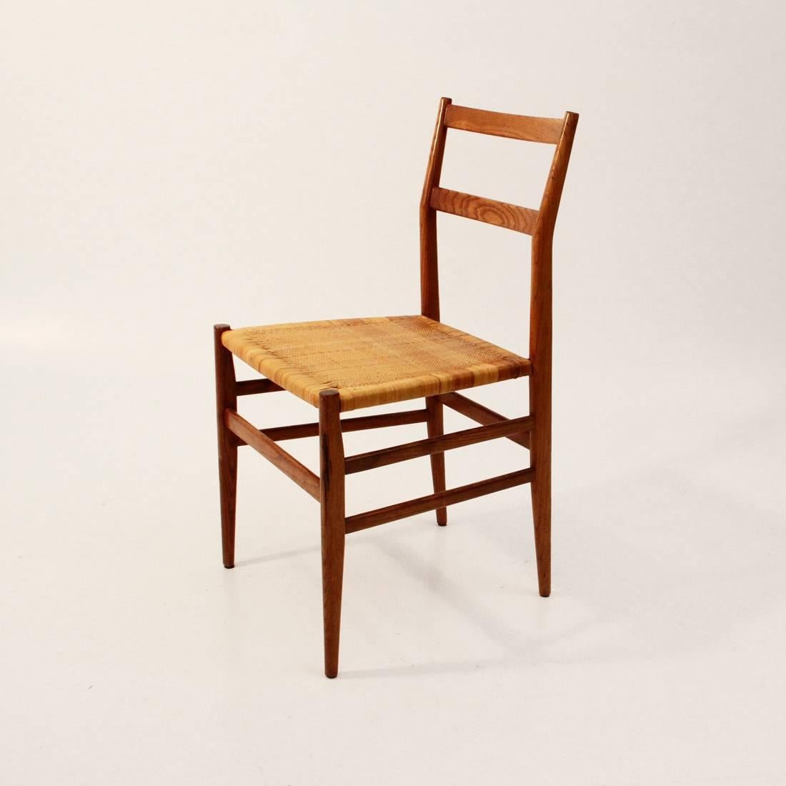 Six 1950s Leggera Chair by Gio Ponti for Figli di Amedeo Cassina In Excellent Condition In Savona, IT