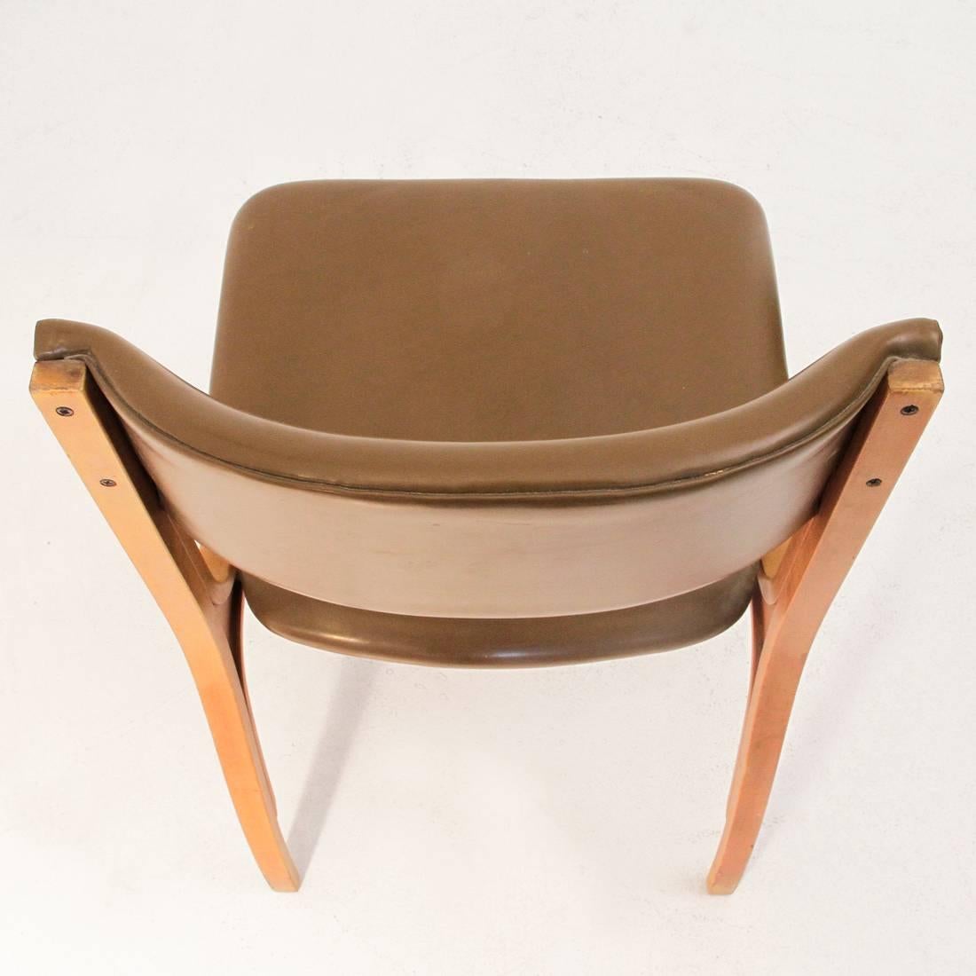 Three 1960s Italian Dining Chair by Gianfranco Frattini for Cantieri Carugati 1