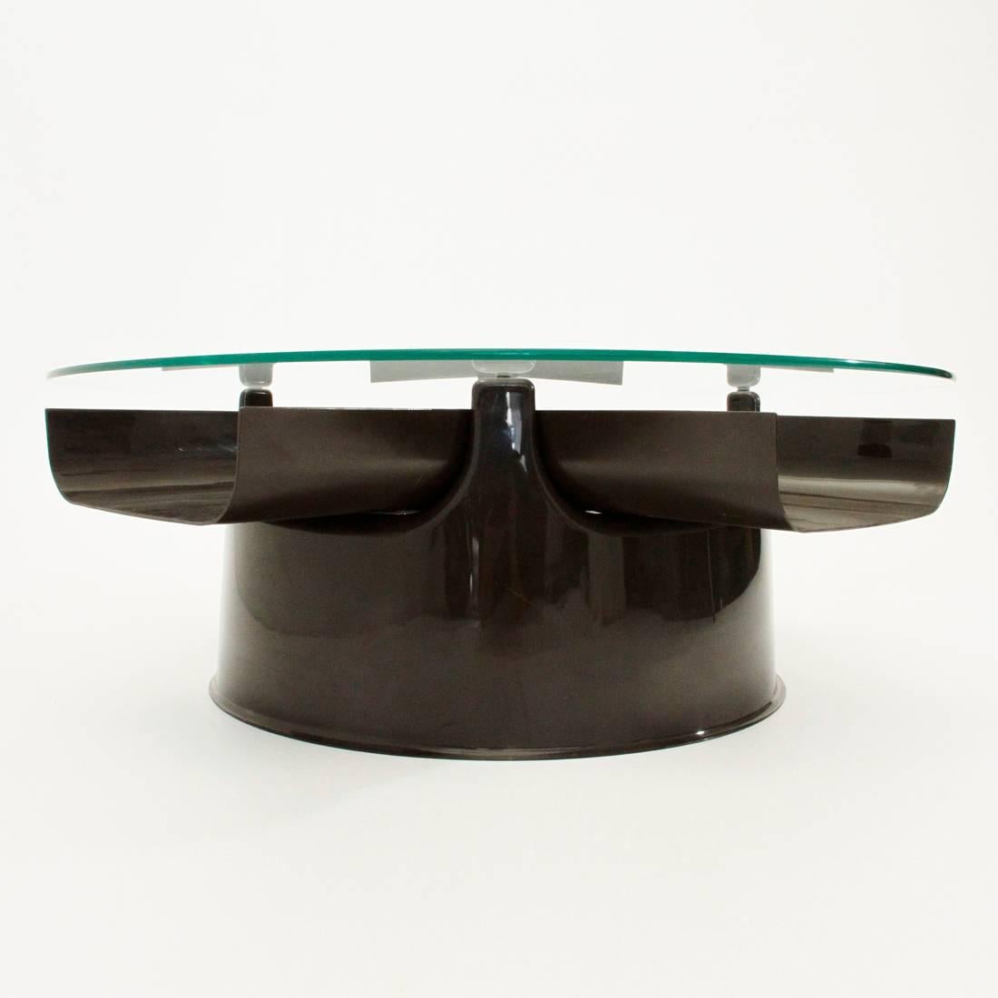 Glass Space Age Magazine Rack Coffee Table