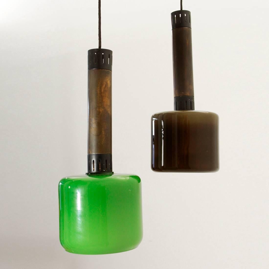 Mid-20th Century Italian Pendant Lamps, 1950s, Set of Two