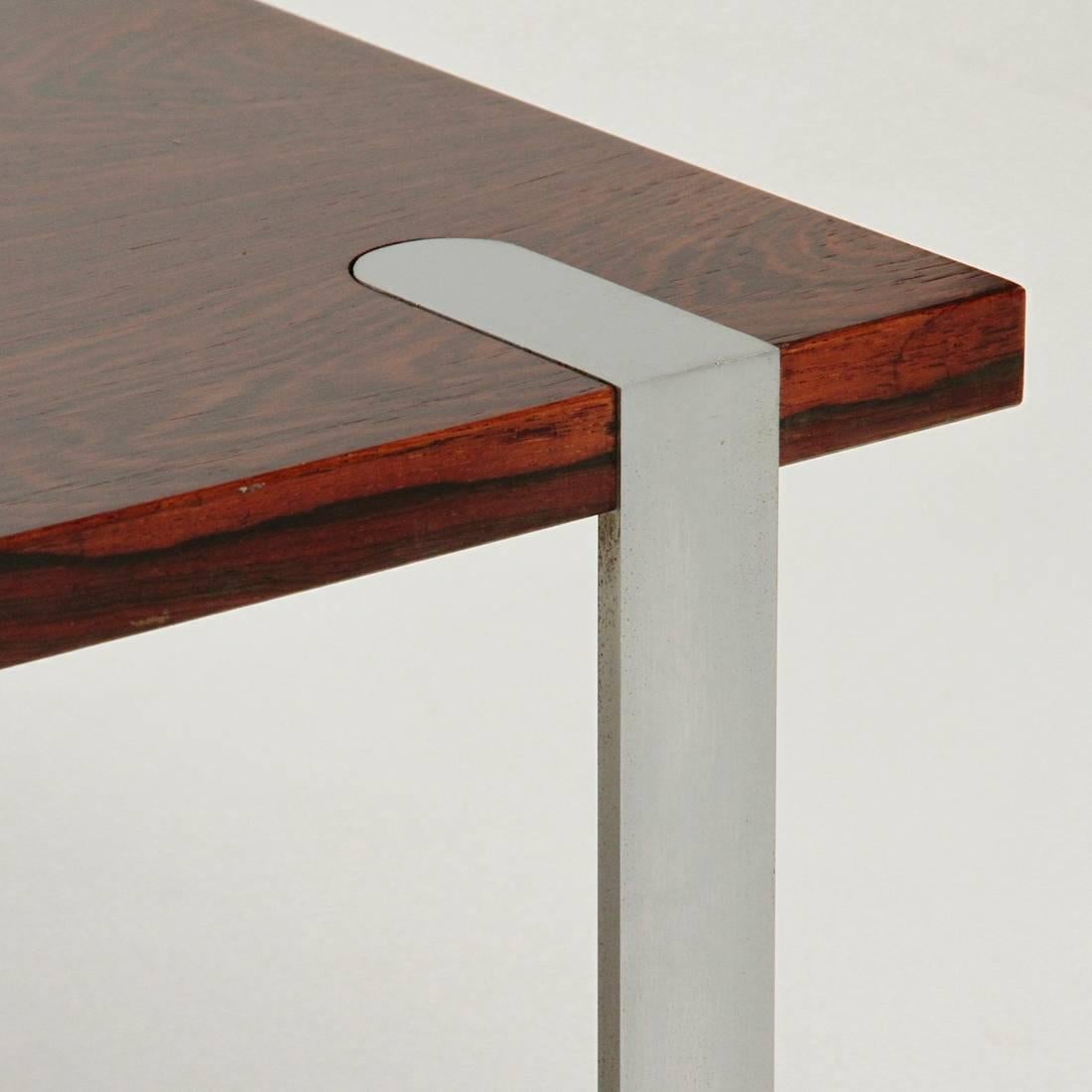 Italian Square Coffee Table with Aluminium Legs 1