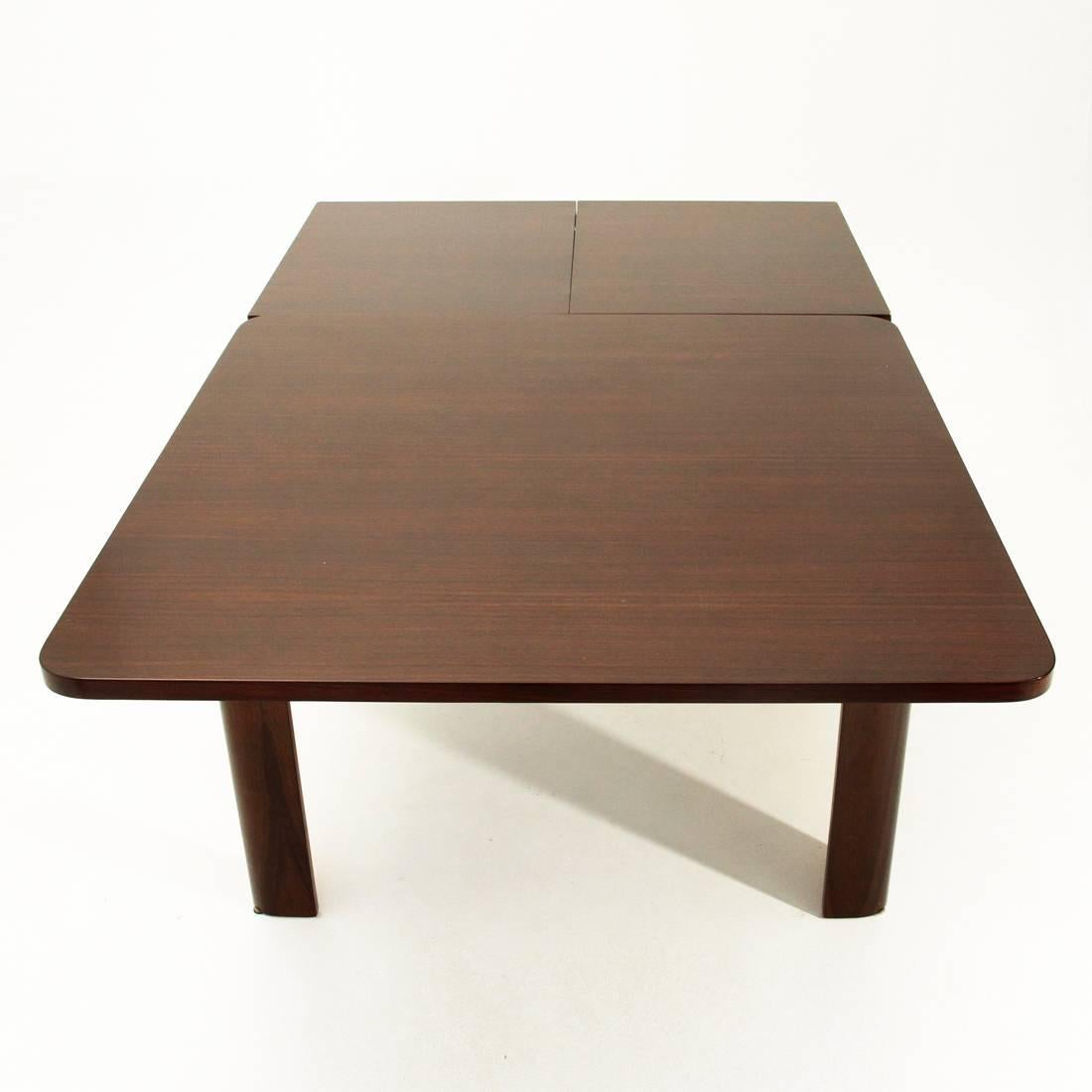 Wood Italian Rosewood Square Extendible Dining Table