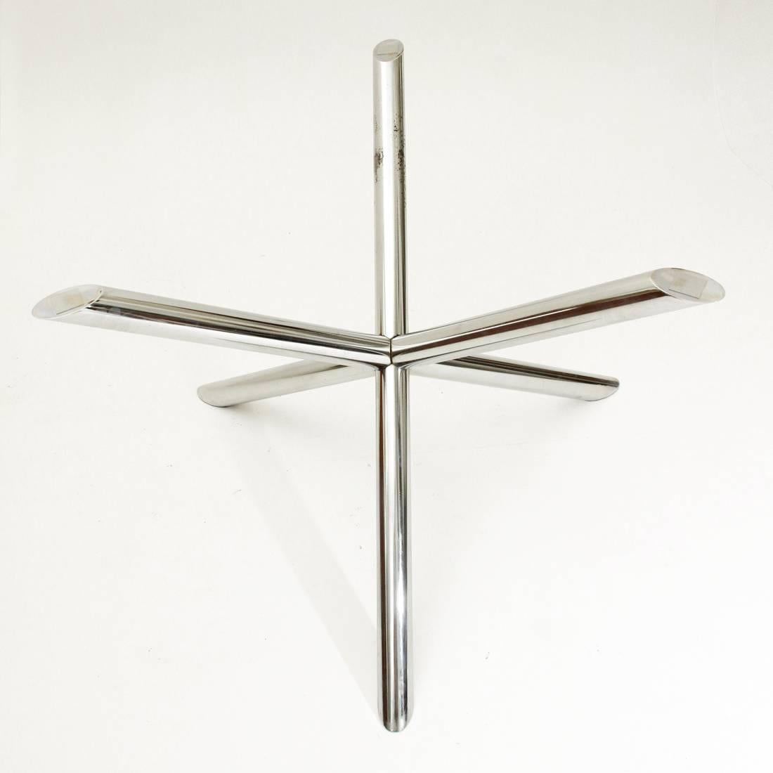 Dining Table with Chromed Metal Base from Roche Bobois, 1970s 1