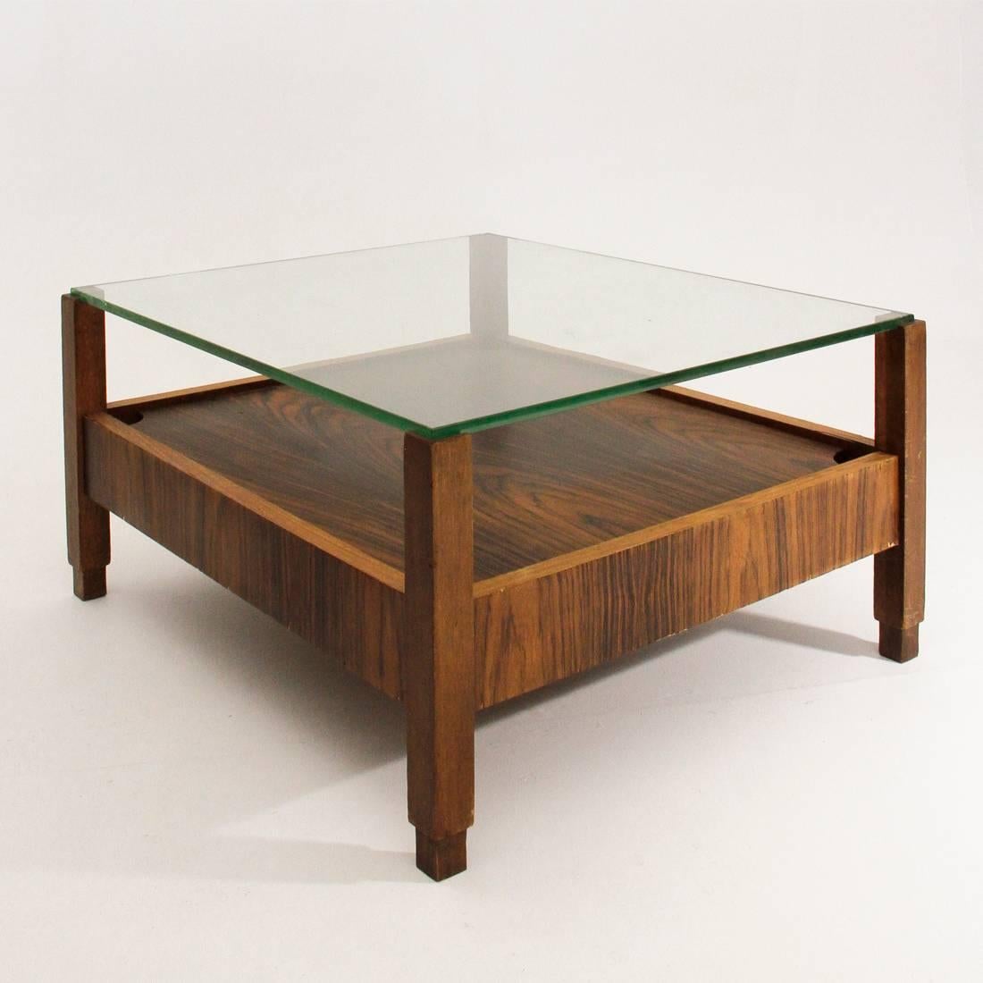 Mid-20th Century Italian Coffee Table with Glass Top, 1960s