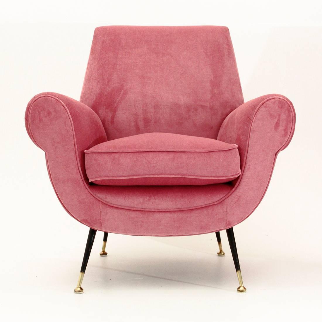 Italian Pink Velvet Armchair 1