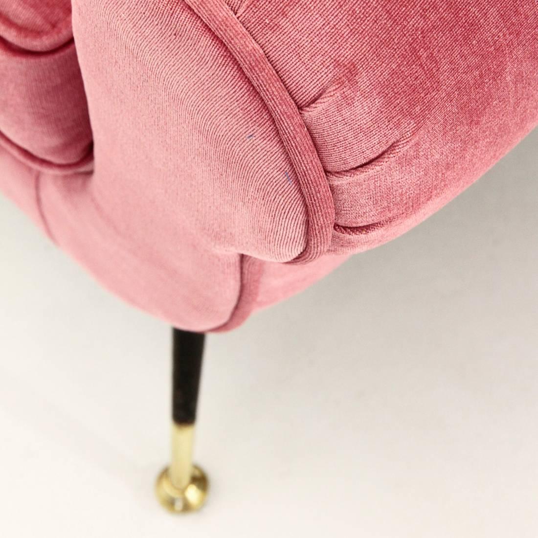 Italian Pink Velvet Armchair 4