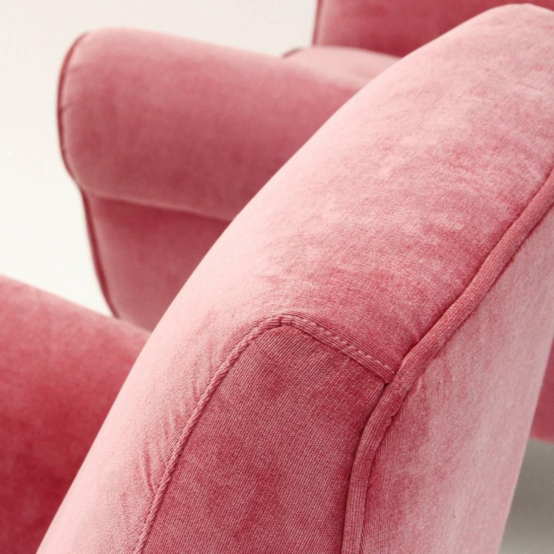 Italian Pink Velvet Armchair 3