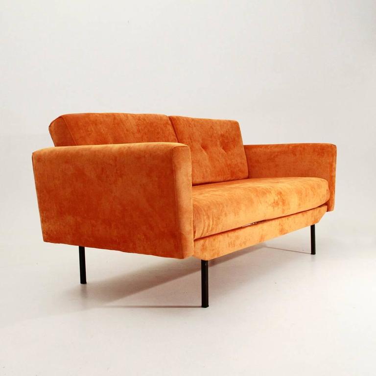 Italian Orange Velvet Sofa Bed at 1stDibs sofa bed orange, orange