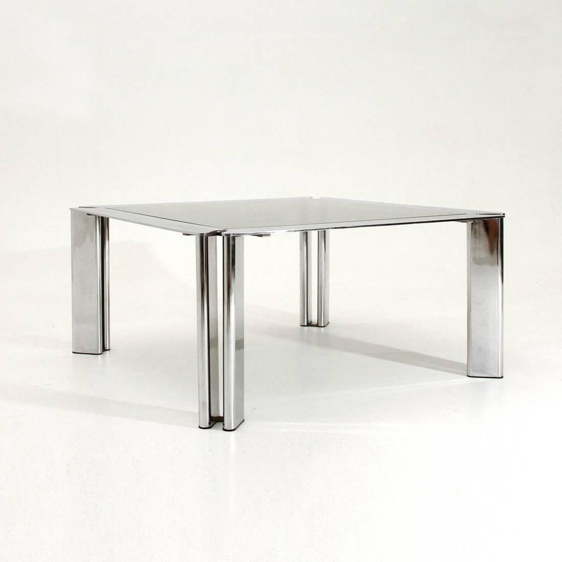 Late 20th Century Square Chromed Coffee Table