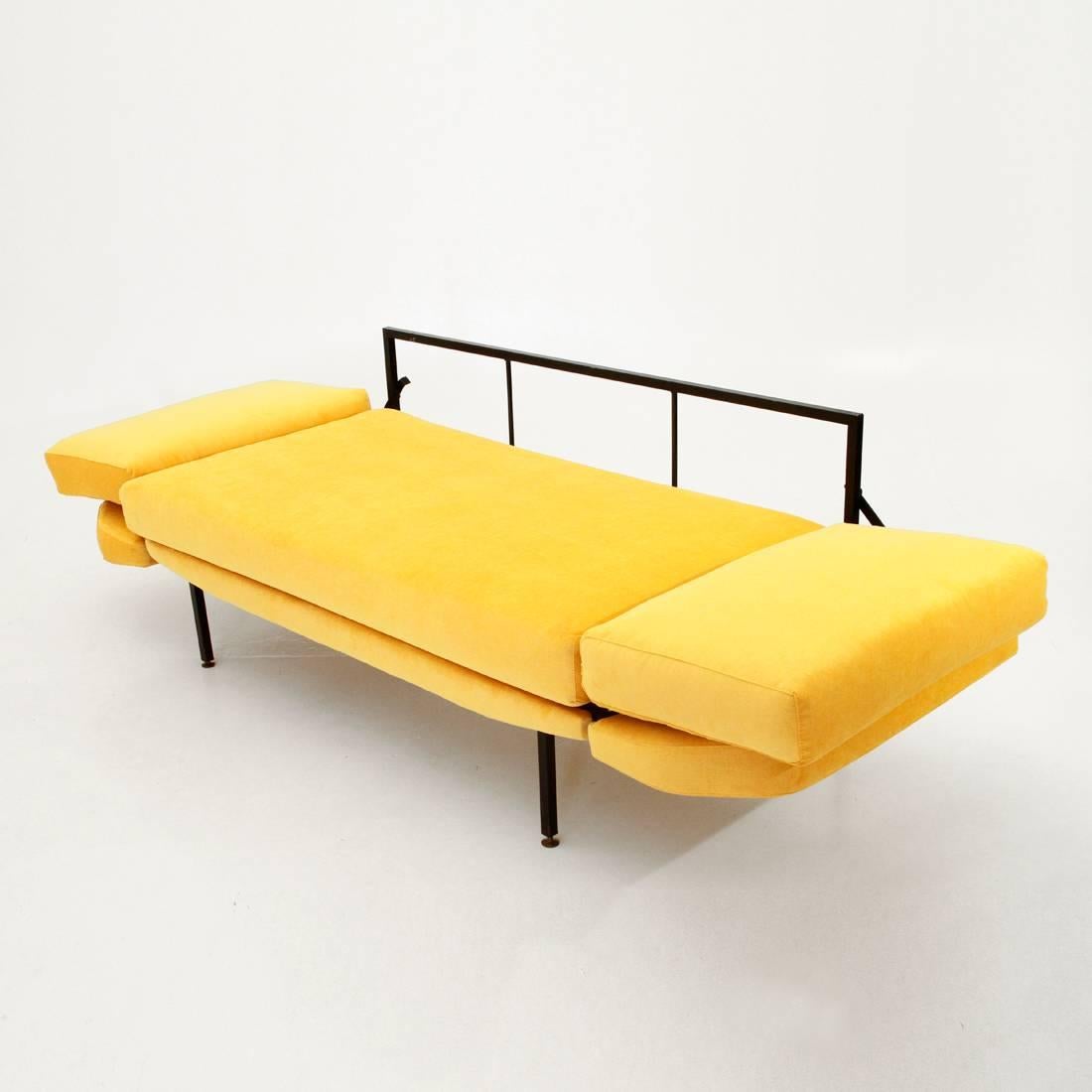 Italian Yellow Velvet Sofa Bed 2