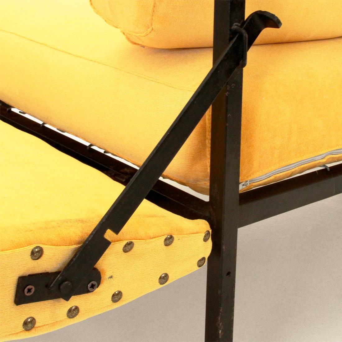 Italian Yellow Velvet Sofa Bed 3