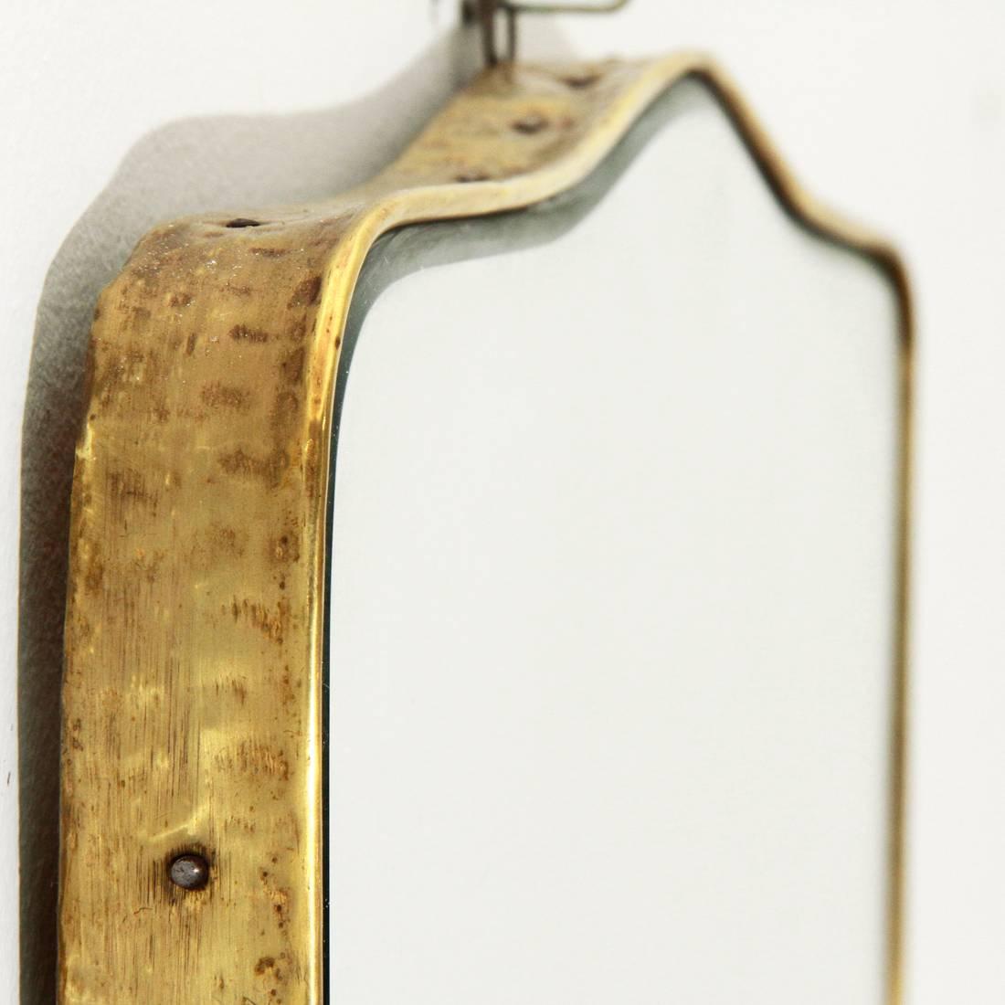Italian Hammered Brass Edge Mirror 2