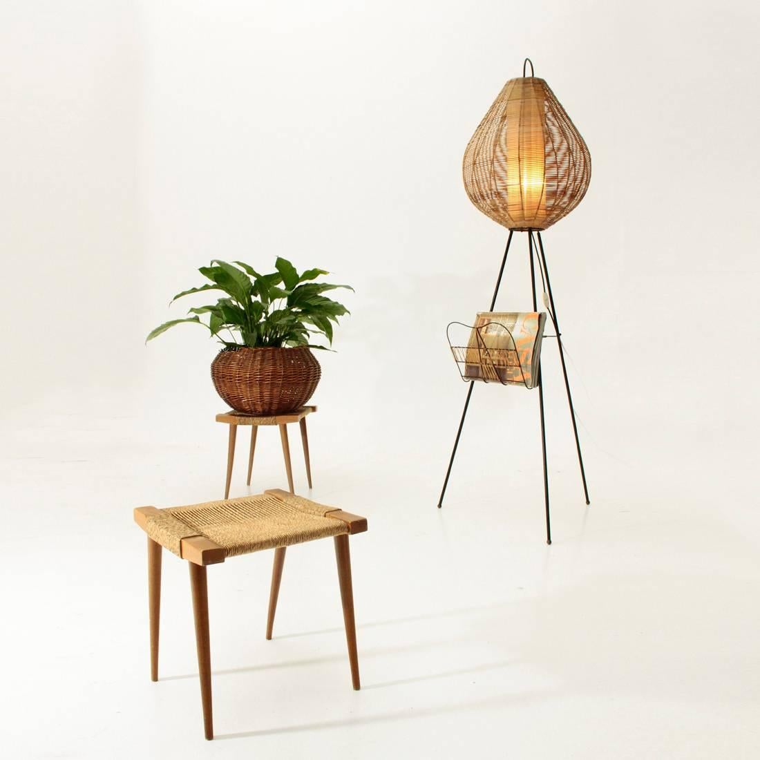 Tripod Floor Lamp with Cane Diffusor 3