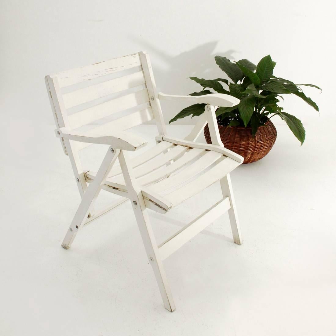 Italian Armrest Folding Chair by Fratelli Reguitti 1