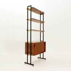 Italian Teak and Brass Wall Unit by Cerutti