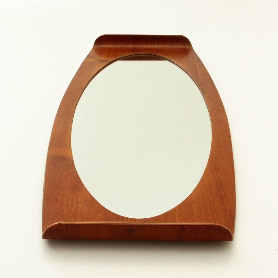 Mirror with Curved Frame by Carlo E Graffi for Home In Good Condition In Savona, IT