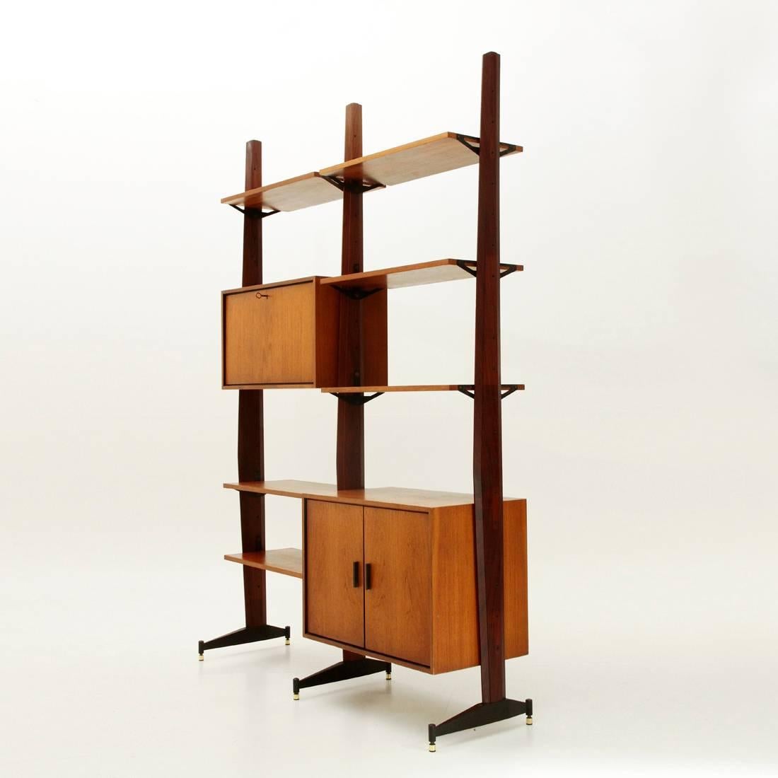 Mid-Century Modern Italian Teak Wall Unit, 1960s