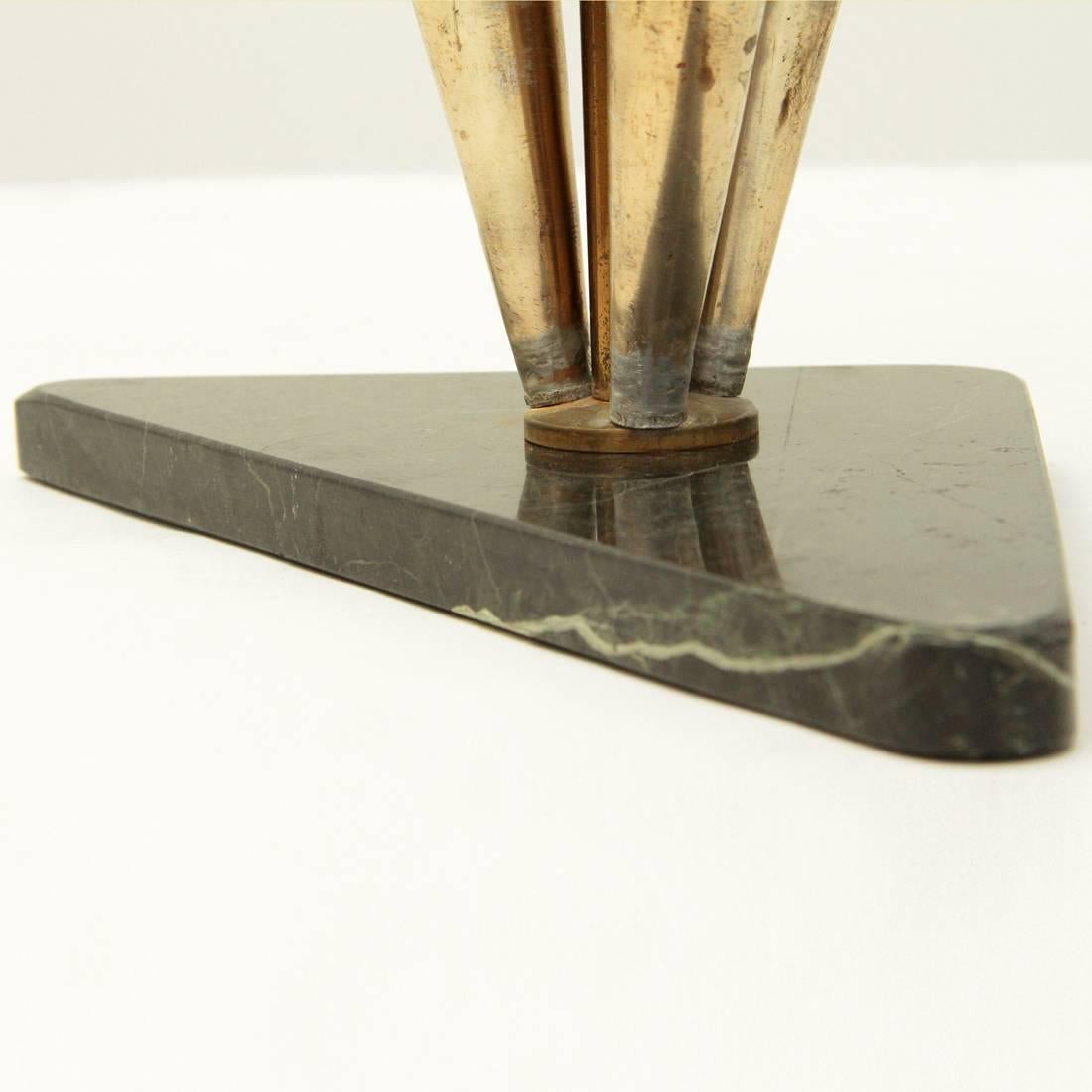 Italian Brass and Marble Umbrella Stand, 1950s 4