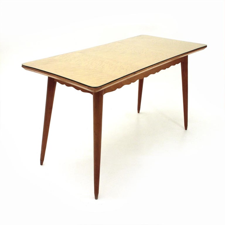 Italian Dining Wooden Table 1950s At 1stdibs Italian Dining Table Produced In The 1950s Veneered Wood Top With Rounded Corners And Protective