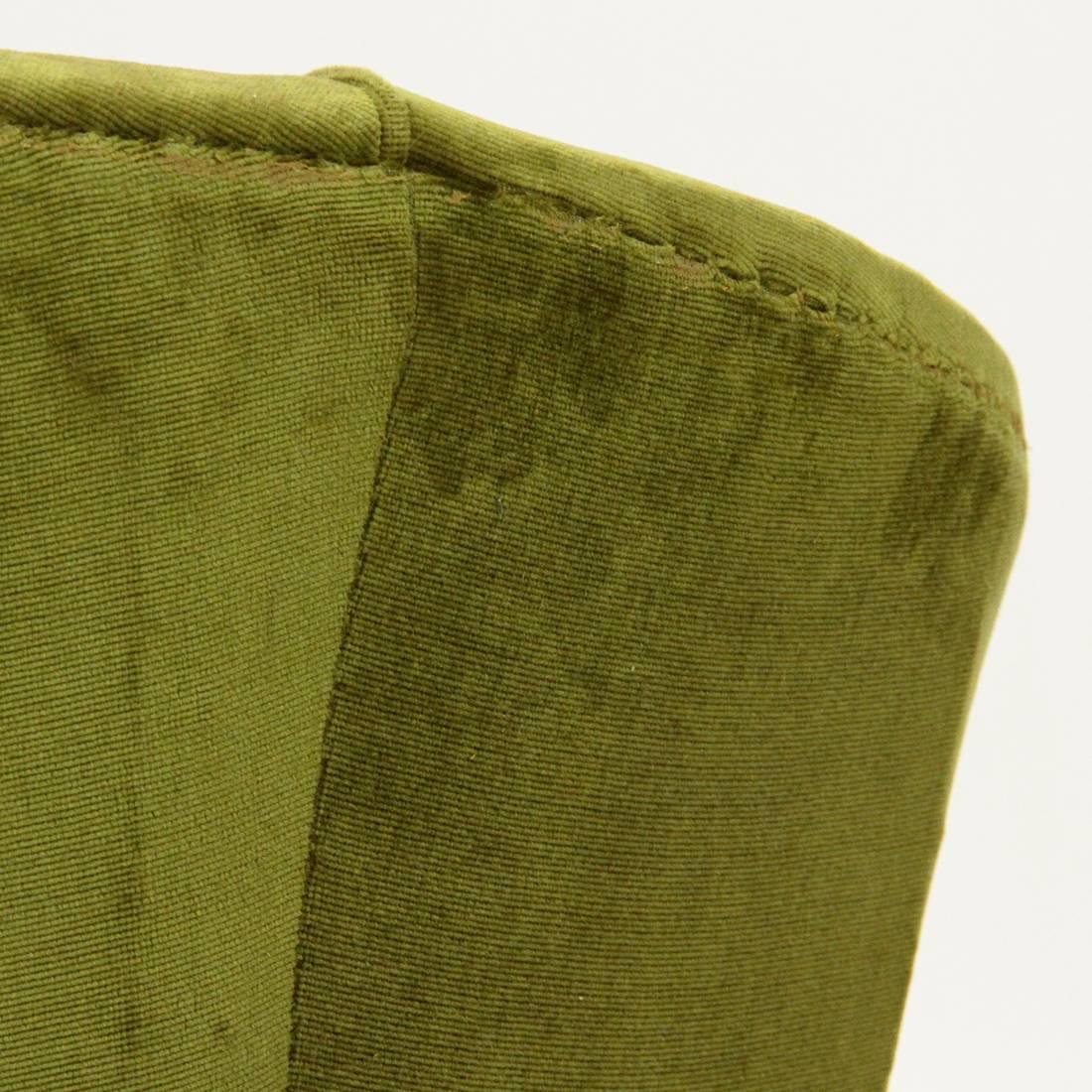 Italian Midcentury Green Velvet Sofa 3