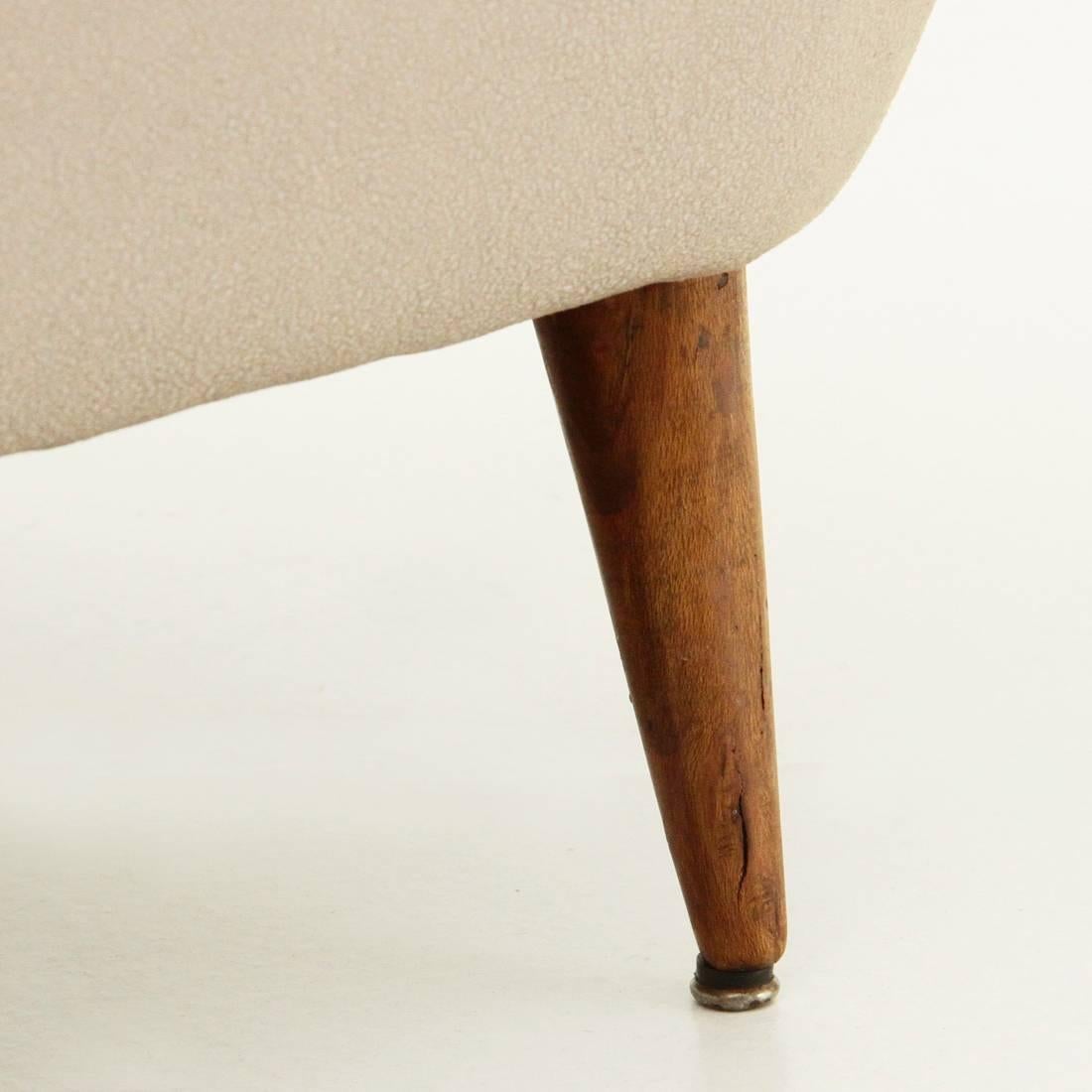 Italian High Back Armchair with Conical Shape Legs 4