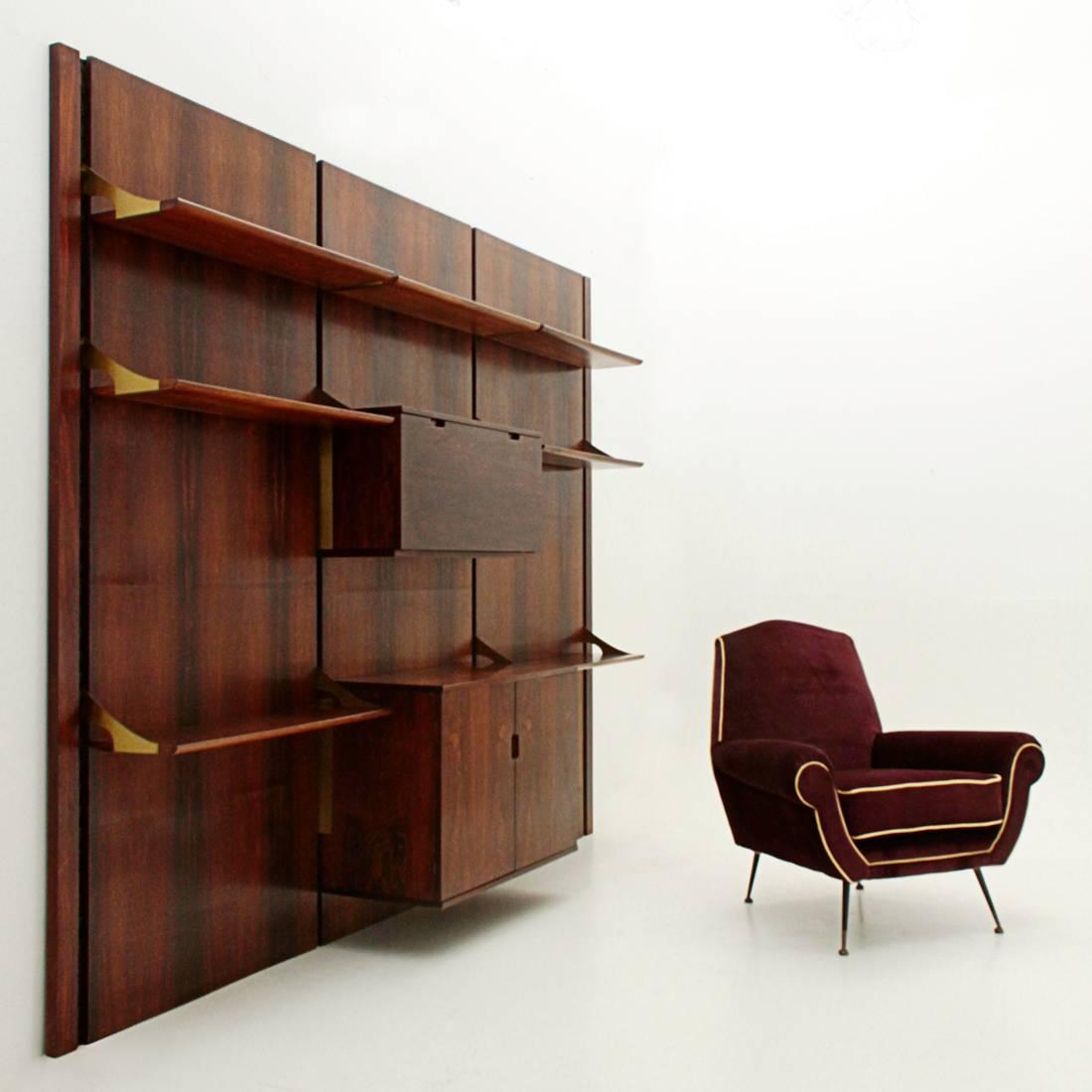 Italian Rosewood Wall Unit by Mobilia 3