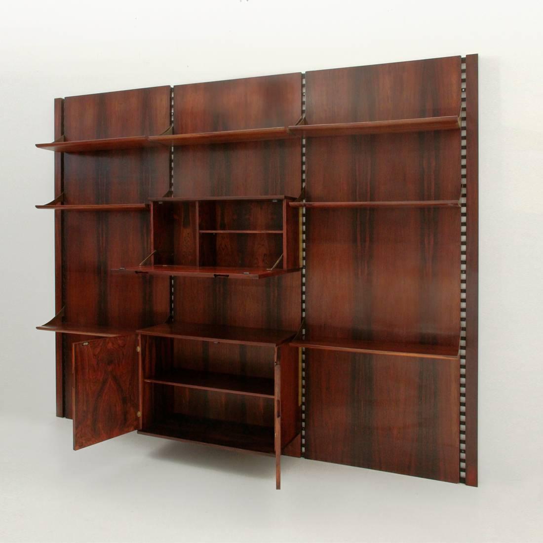Mid-Century Modern Italian Rosewood Wall Unit by Mobilia